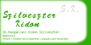 szilveszter kidon business card